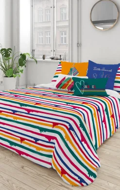 LITTLE MARCEL HOUSSE DE COUETTE COTON PEINTURE MULTI 200×200 cm