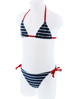 Enfant LITTLE MARCEL Maillot de bain triangle  2 pièces Fille Marine Blanc