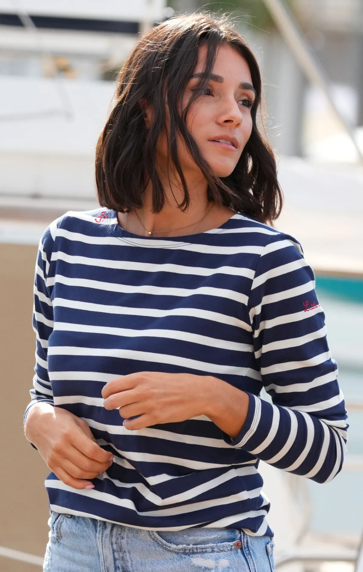 Femme LITTLE MARCEL Marinière femme TARIFA MARINE ECRU