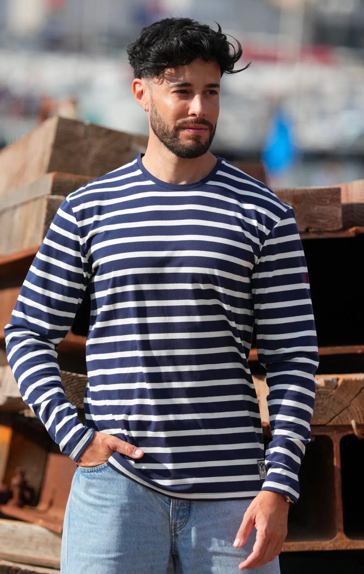 Homme LITTLE MARCEL Marinière Homme TARIC MARINE ECRU