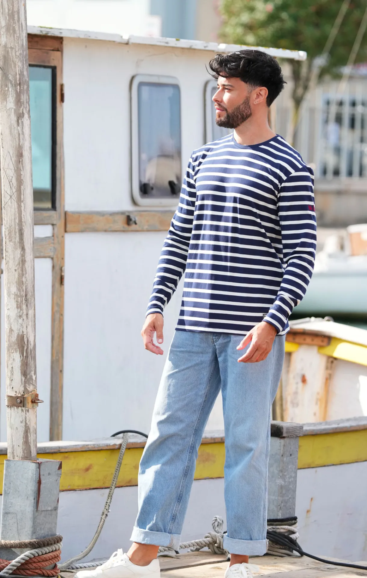 Homme LITTLE MARCEL Marinière Homme TARIC MARINE ECRU