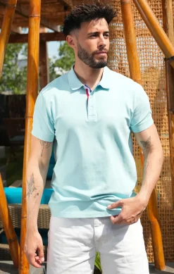 Homme LITTLE MARCEL Polo Manche Courtes homme Mister Marcel NICE BLEU PASTEL
