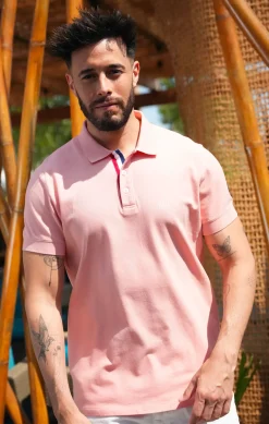 Homme LITTLE MARCEL Polo Manche Courtes homme Mister Marcel NICE ROSE PASTEL