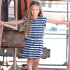 Enfant LITTLE MARCEL Robe Enfant ROCASTA BIS MARINE ECRU