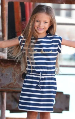 Enfant LITTLE MARCEL Robe Enfant ROCASTA BIS MARINE ECRU
