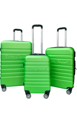 LITTLE MARCEL Set de x3 Valises Rigide ABS Vert Fluo