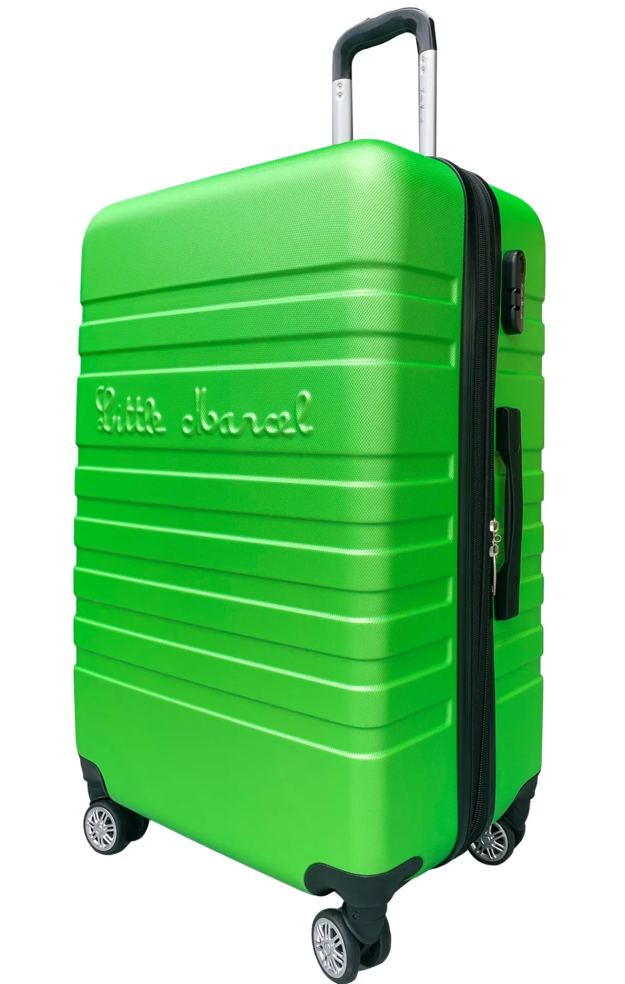 LITTLE MARCEL Set de x3 Valises Rigide ABS Vert Fluo