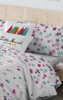 LITTLE MARCEL TAIE D’OREILLER COTON ETOILES ROSE 50X75 (2)