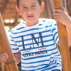 Enfant LITTLE MARCEL Tee-Shirt Manche Courtes Enfant Garçon TIPRINT BLANC BLEU