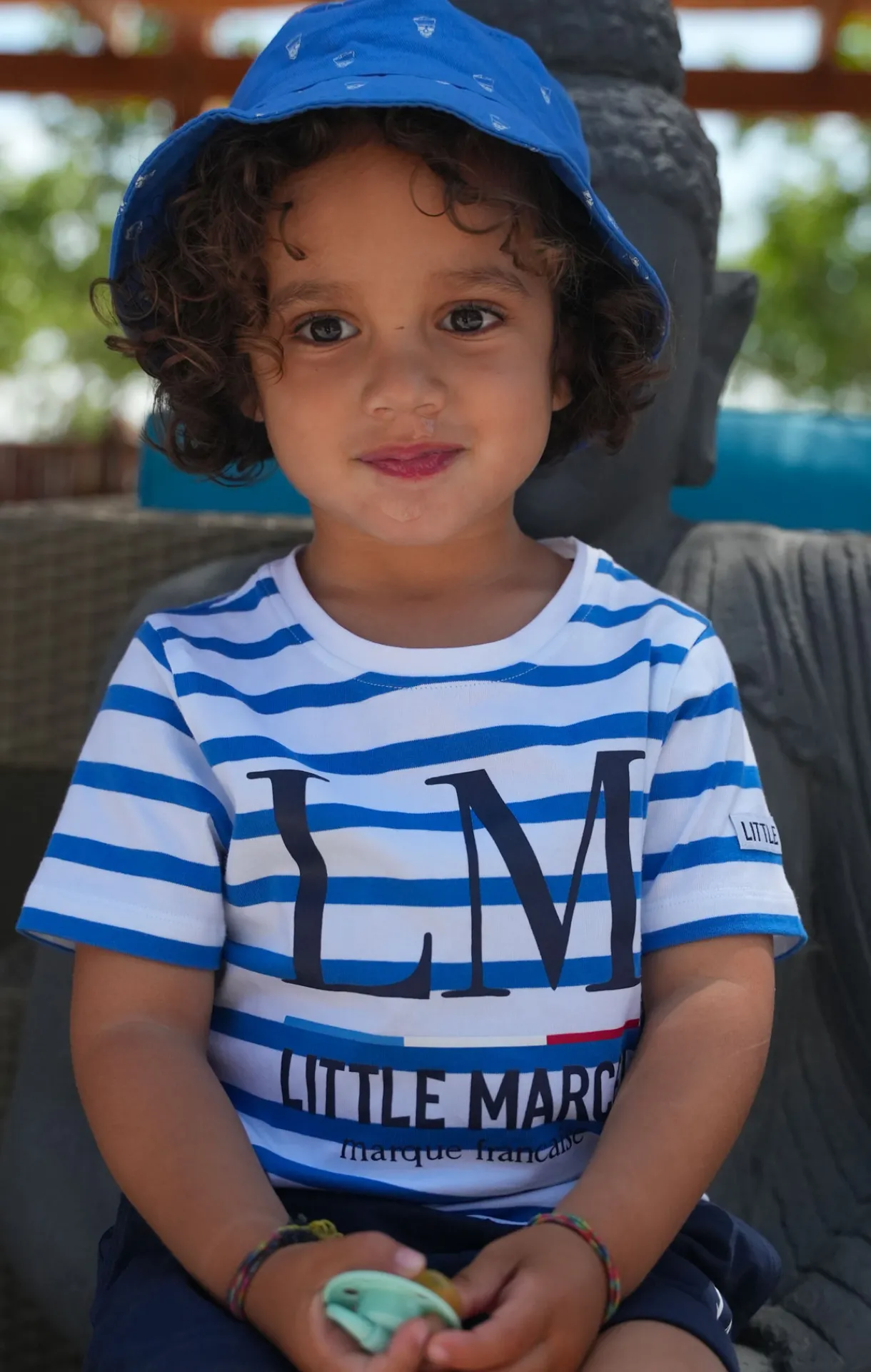 Enfant LITTLE MARCEL Tee-Shirt Manche Courtes Enfant Garçon TIPRINT BLANC BLEU