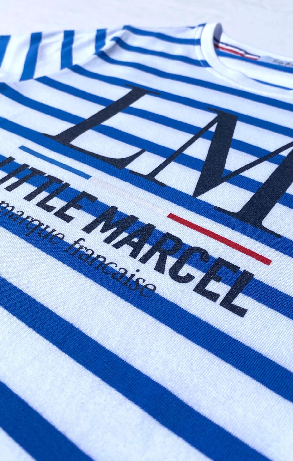 Enfant LITTLE MARCEL Tee-Shirt Manche Courtes Enfant Garçon TIPRINT BLANC BLEU