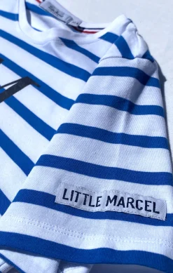 Enfant LITTLE MARCEL Tee-Shirt Manche Courtes Enfant Garçon TIPRINT BLANC BLEU