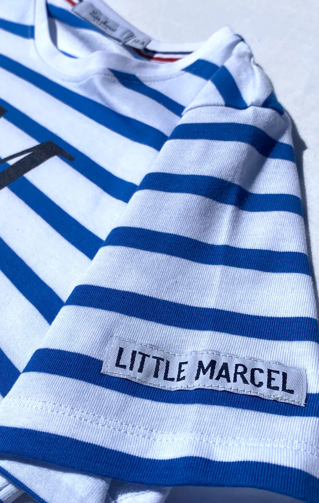 Enfant LITTLE MARCEL Tee-Shirt Manche Courtes Enfant Garçon TIPRINT BLANC BLEU