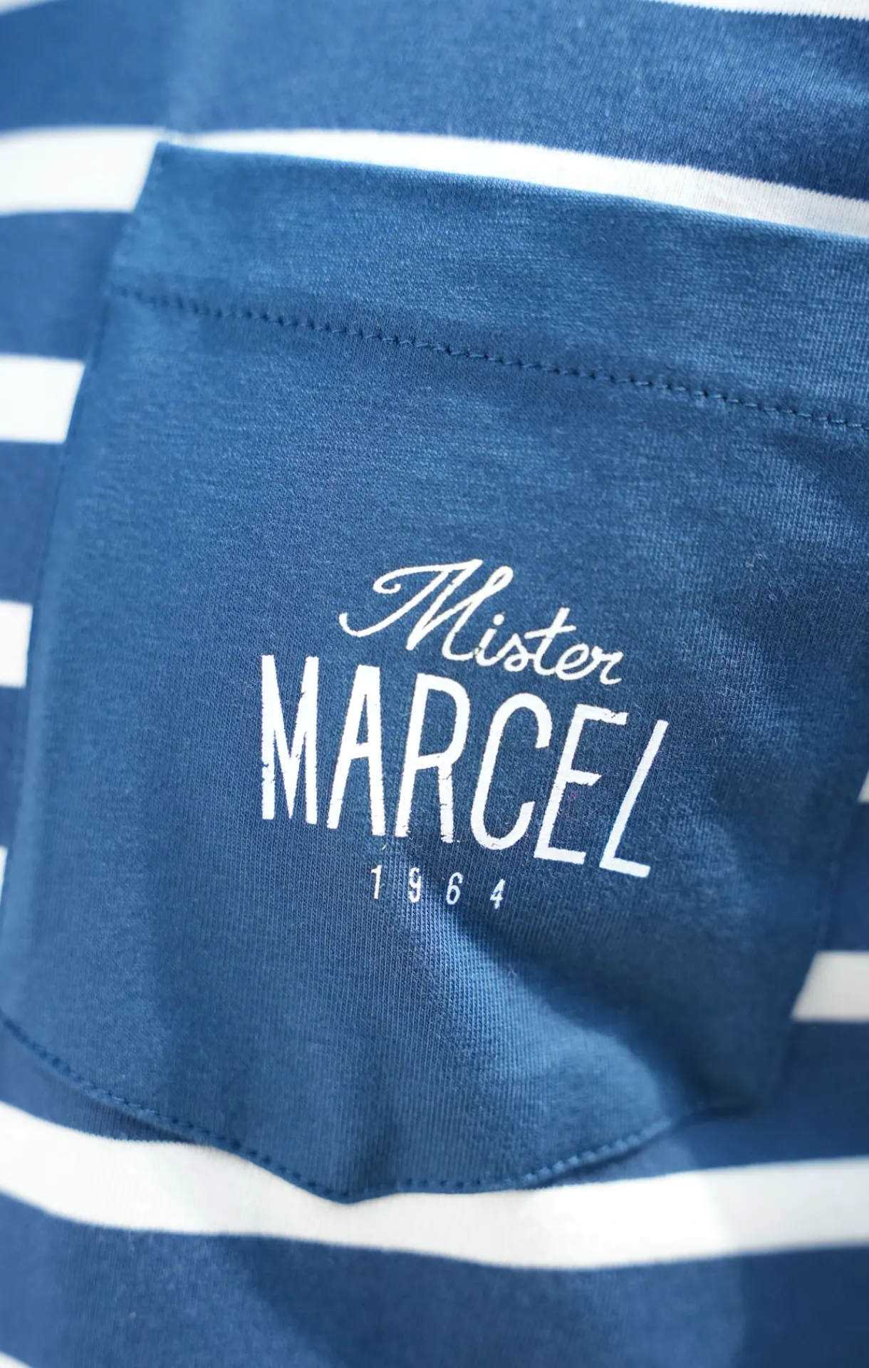 Homme LITTLE MARCEL Tee-shirt Manche Courtes homme Mister Marcel HALL MARINE ECRU