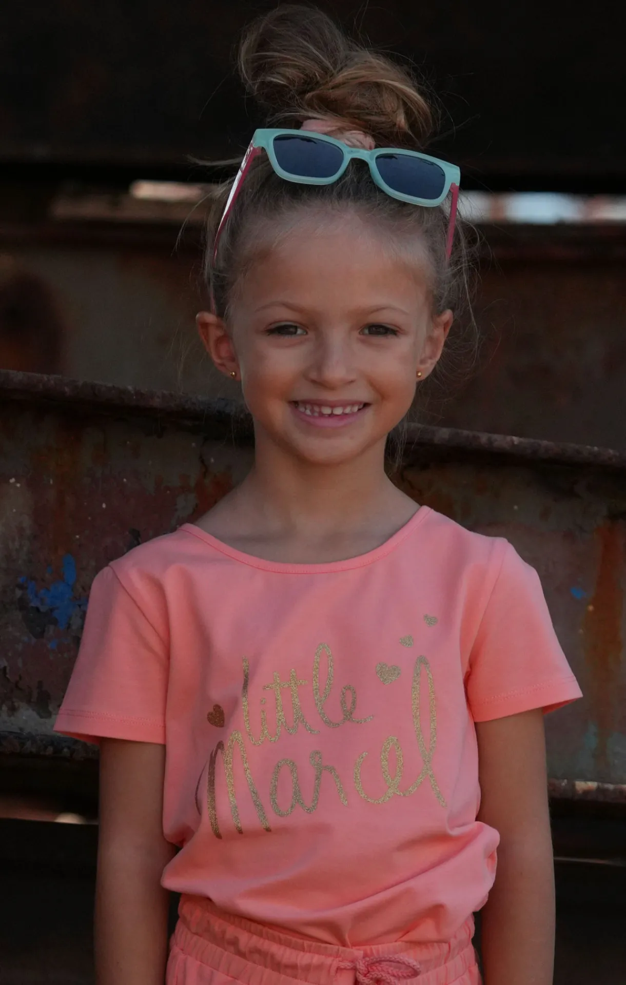 Enfant LITTLE MARCEL Tee-shirt Manches Coutes Enfant Fille TIHEART ROSE