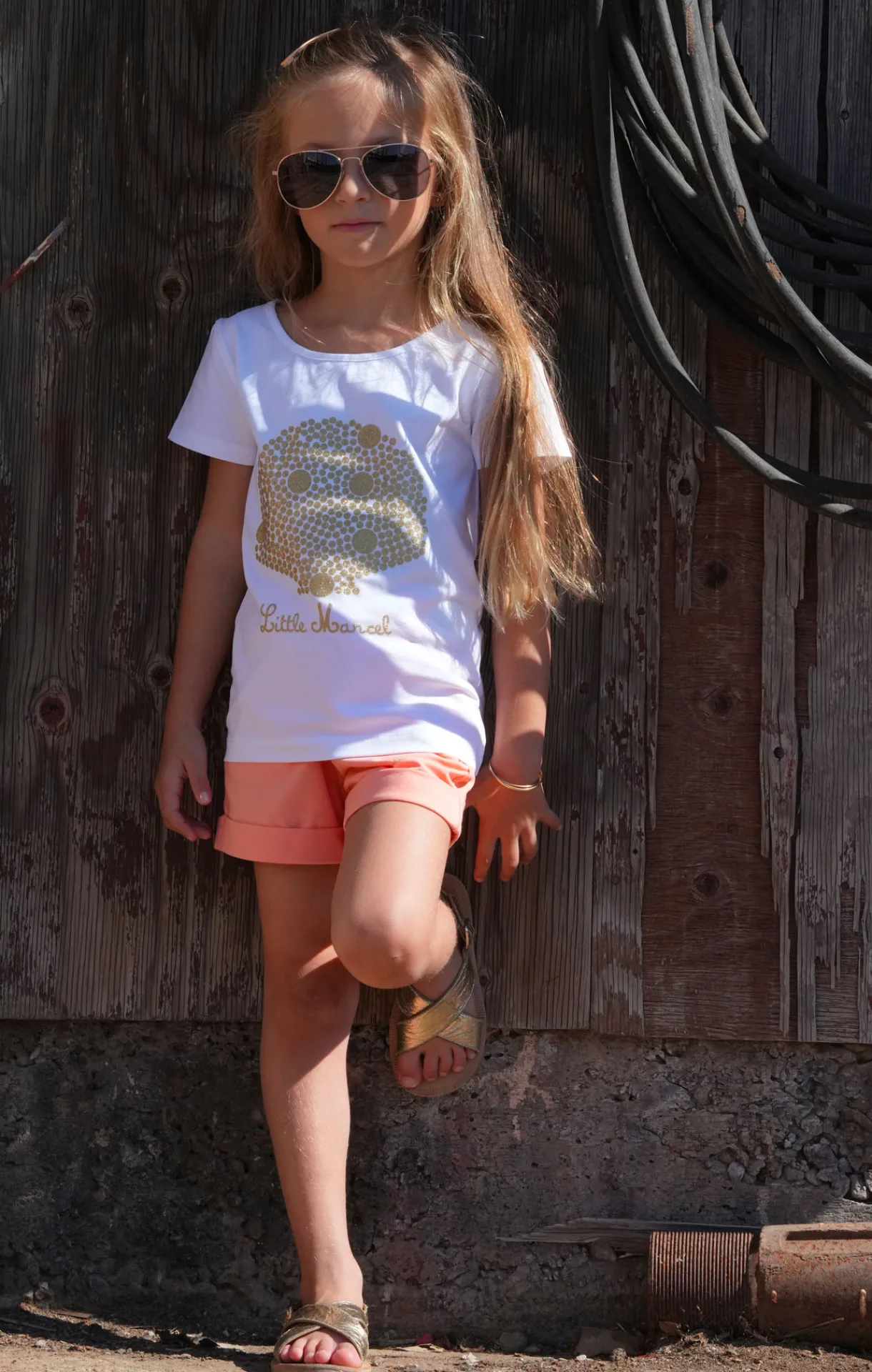 Enfant LITTLE MARCEL Tee-shirt Manches Coutes Enfant Fille TISHELL BLANC