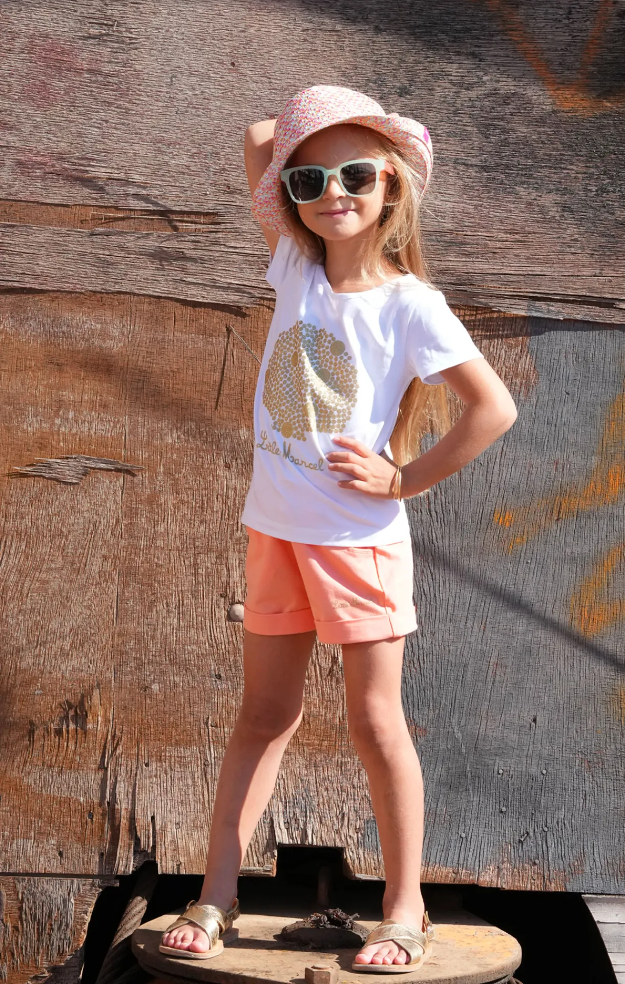 Enfant LITTLE MARCEL Tee-shirt Manches Coutes Enfant Fille TISHELL BLANC