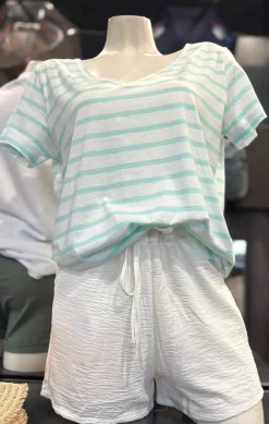 Femme LITTLE MARCEL T-shirt mc Femme THALIA BLANC/VERT