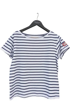 Femme LITTLE MARCEL T-shirt mc Femme TIDIANE BLANC/MARINE